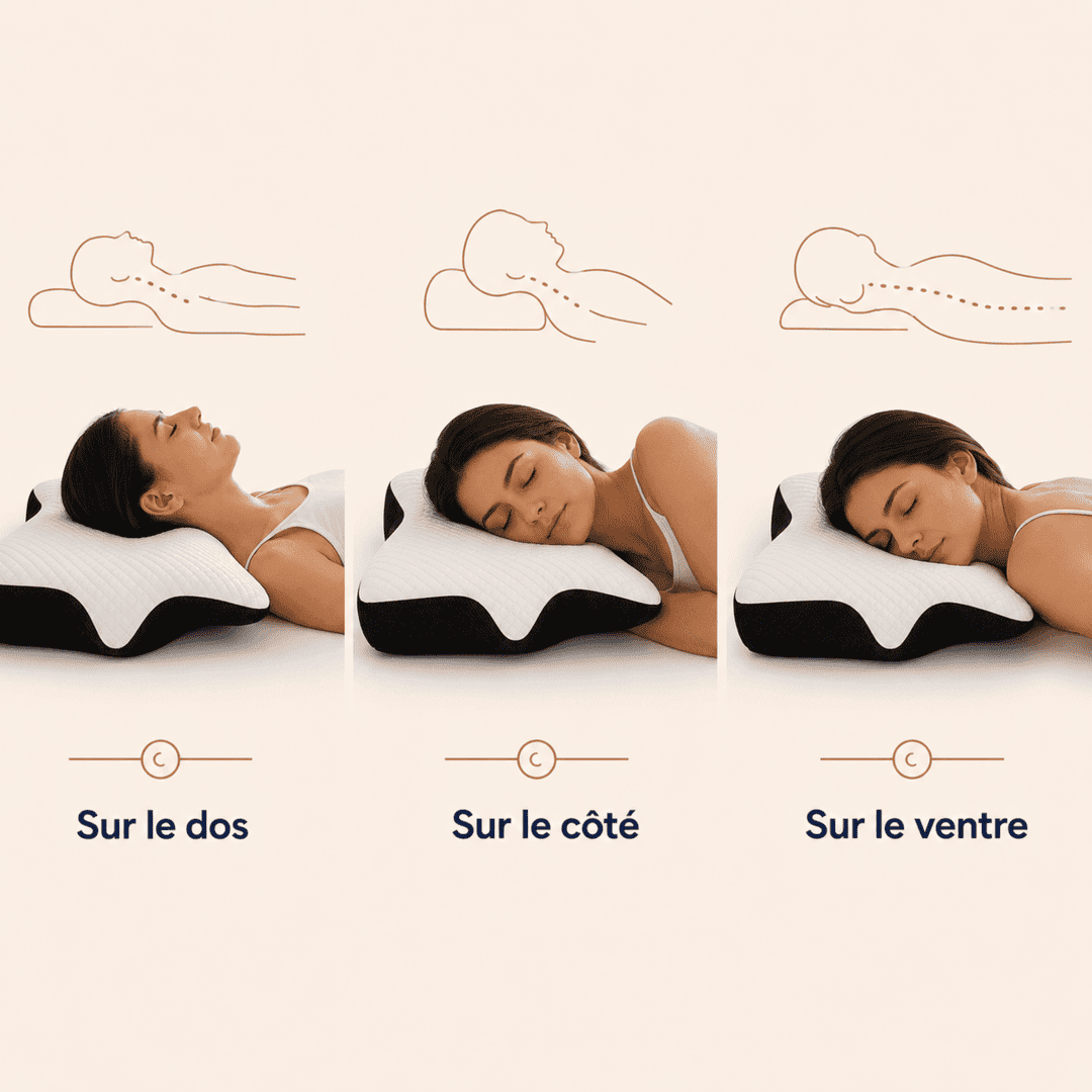 Oreiller Cervical Ergonomique – Mousse à Mémoire de Forme